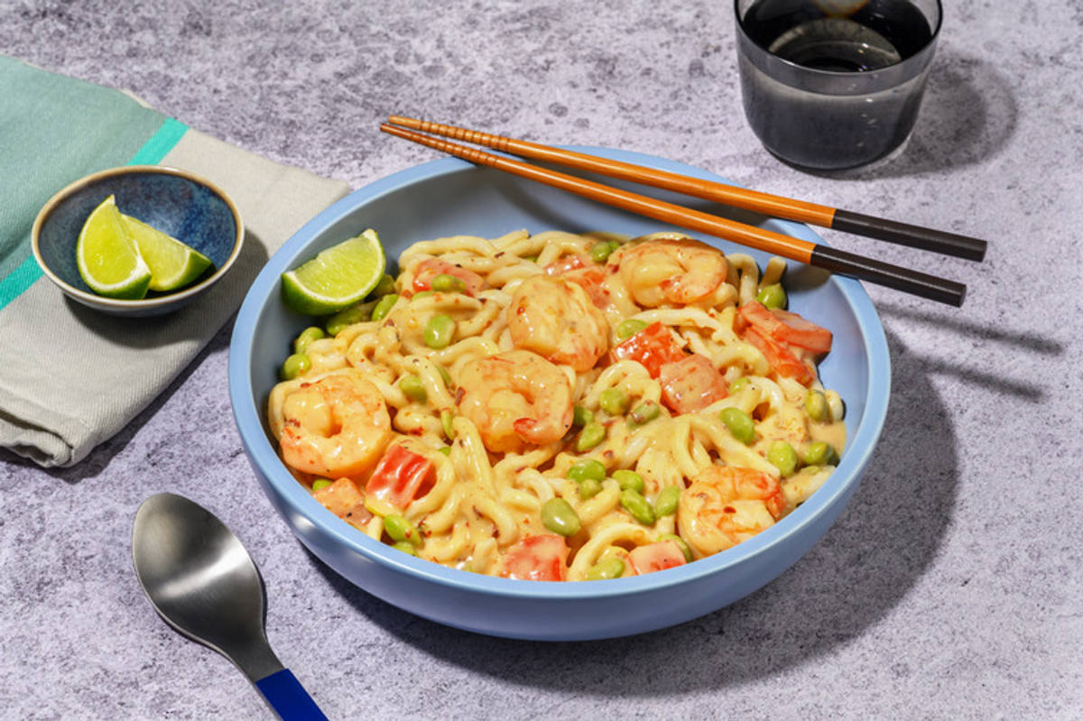 Green Curried Double Prawn Udon 