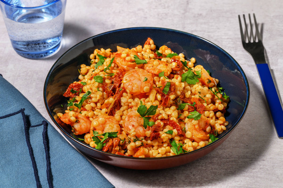 One-Pot: Perlcouscous mit Crevetten