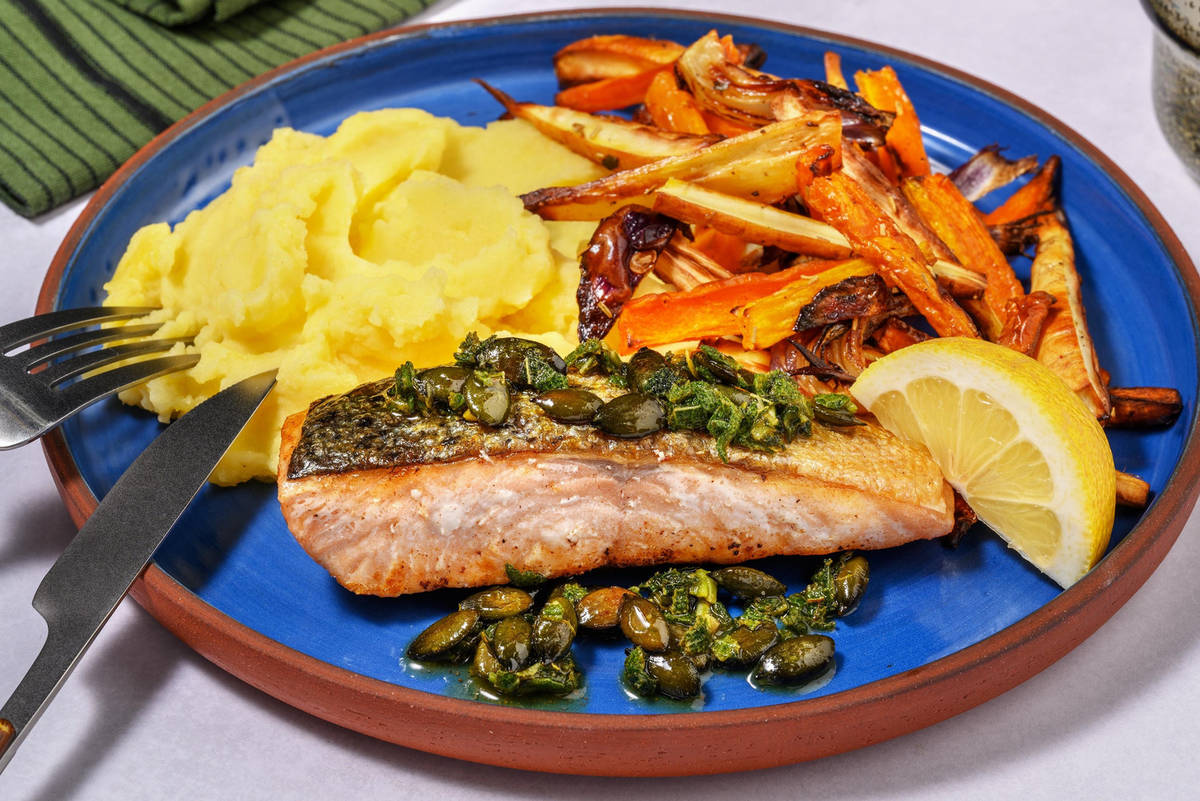 Zalmfilet met citoen-salieboter