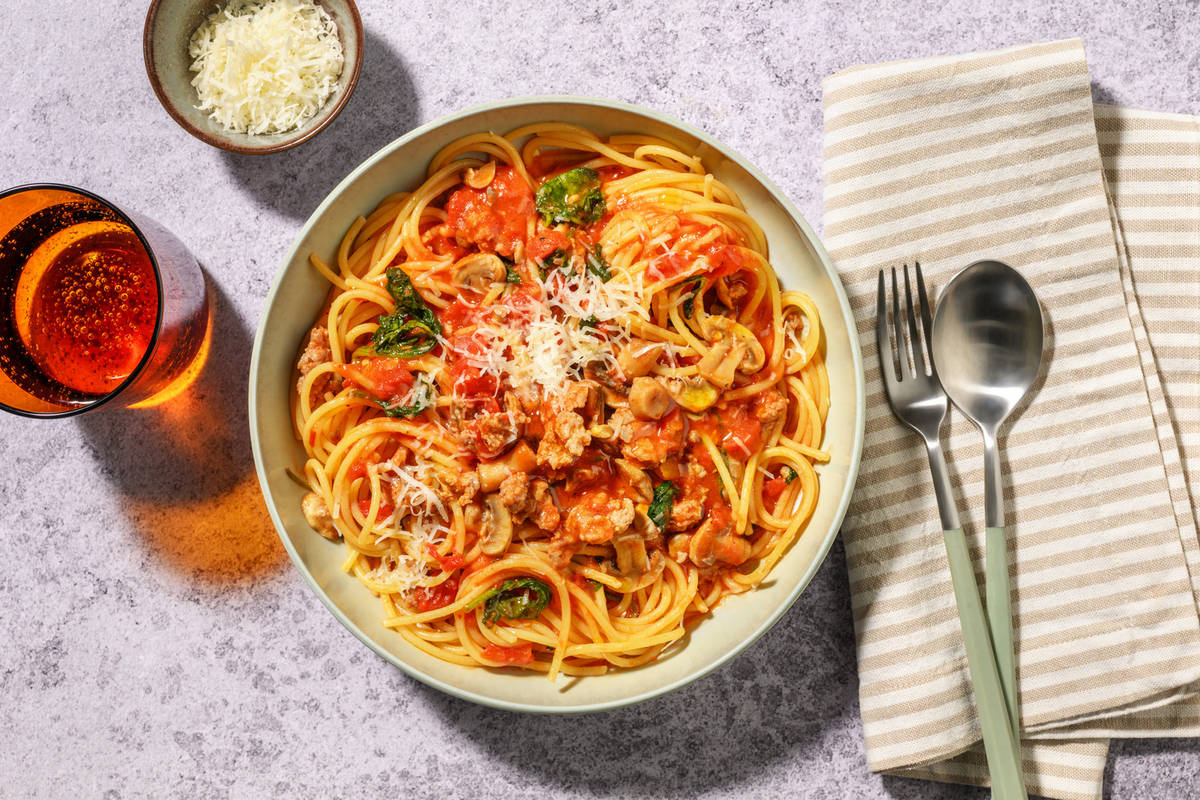 Speediest Spicy Pork and Spinach Ragu