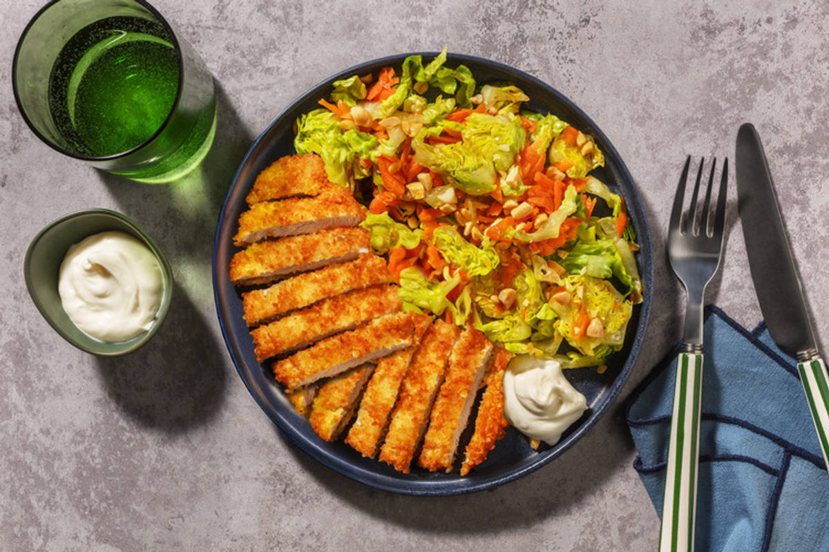 Nuestro tonkatsu: extra de cerdo con mayonesa asiática