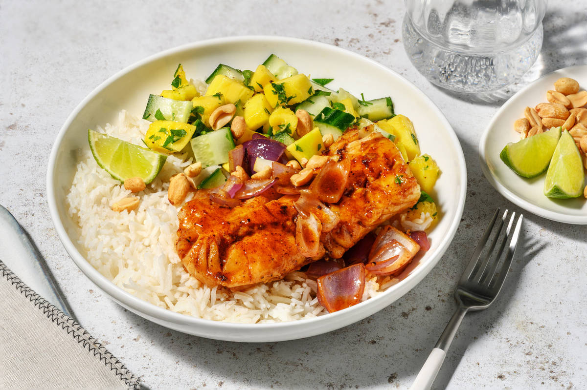 Glaserad fiskbowl på karibiskt vis