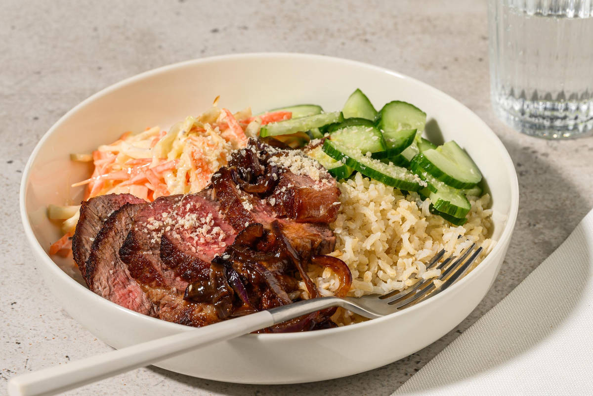 Bowl de steak en sauce bulgogi