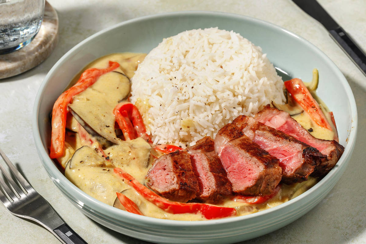 Steak met Thaise stijl groene curry
