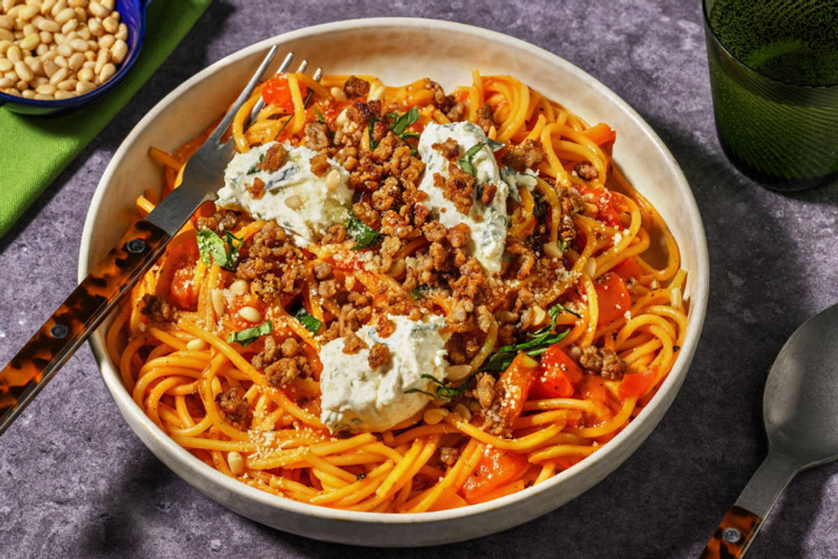 Spaghetti al Pomodoro mit extra Bio-Rinderhackfleisch
