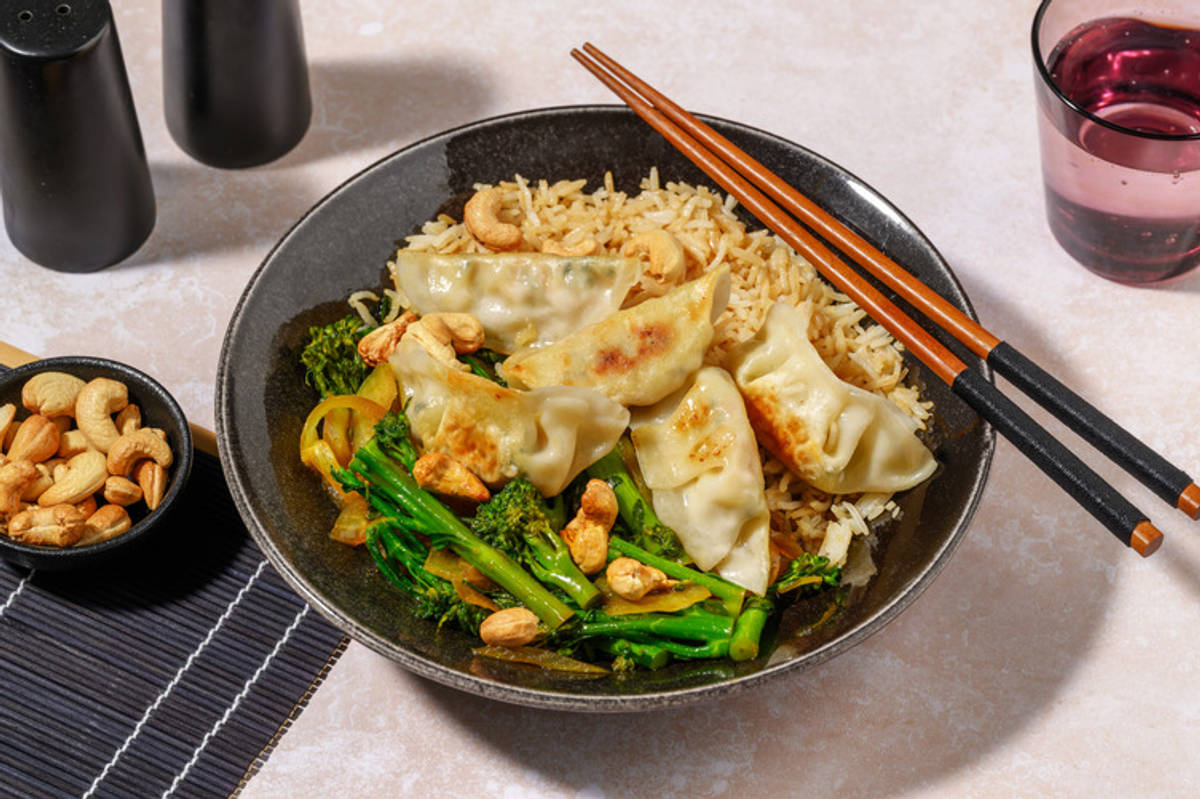 Hoisin Broccolini and Veg Gyoza with Tofu