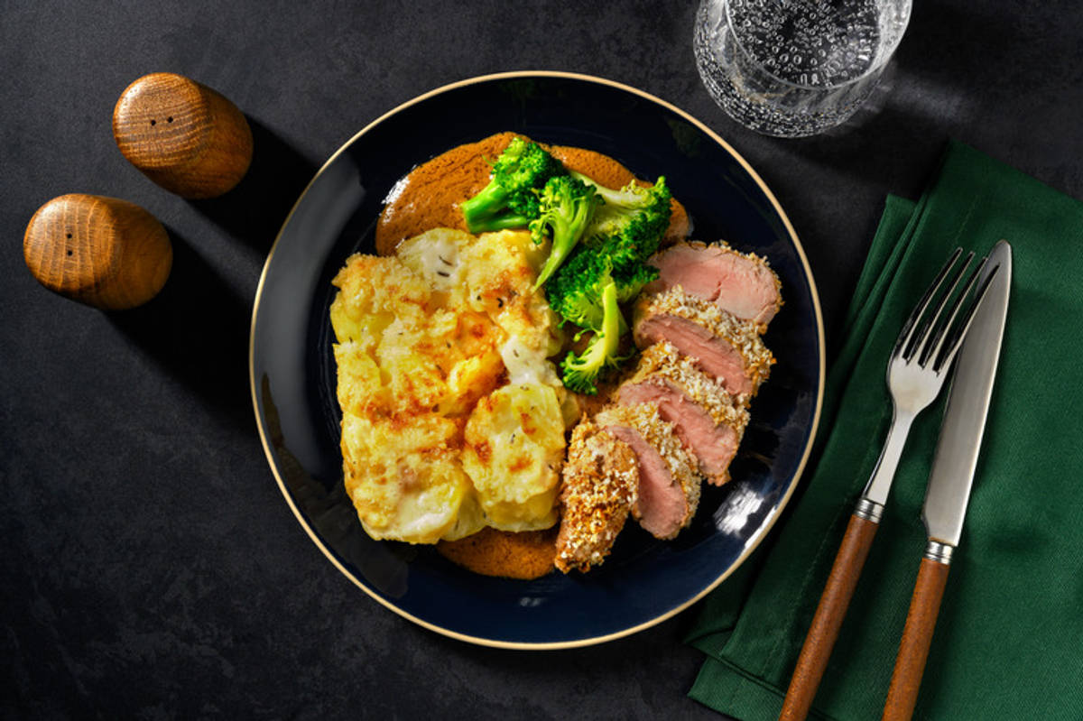 Filet mignon à la parmesane & gratin
