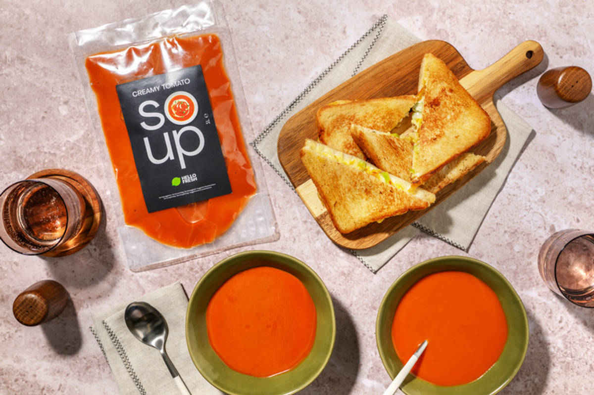 Creamy Tomato Soup and Double Cheese Toastie