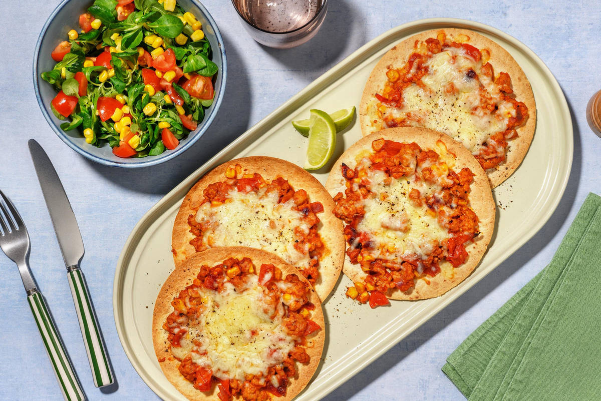 Cheesy Chicken Tostadas