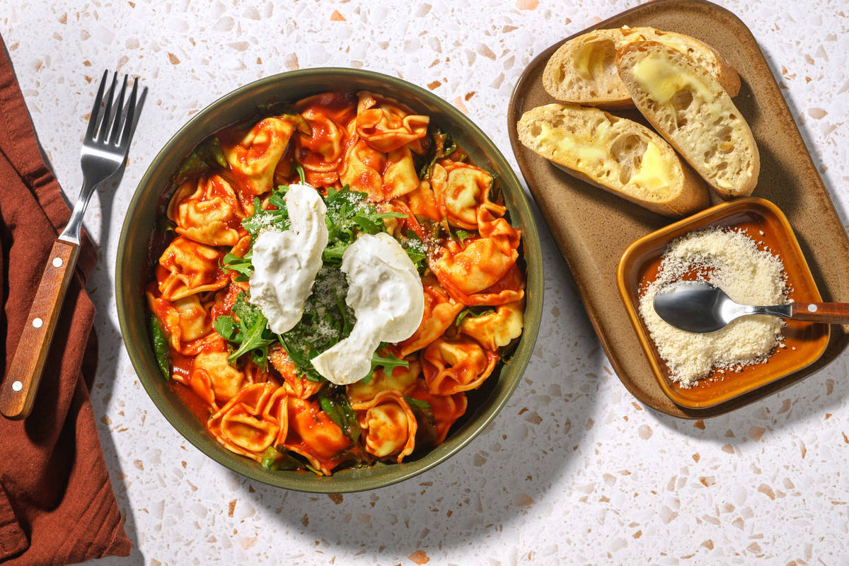 Super Quick Burrata, Harissa and Ham Tortelloni