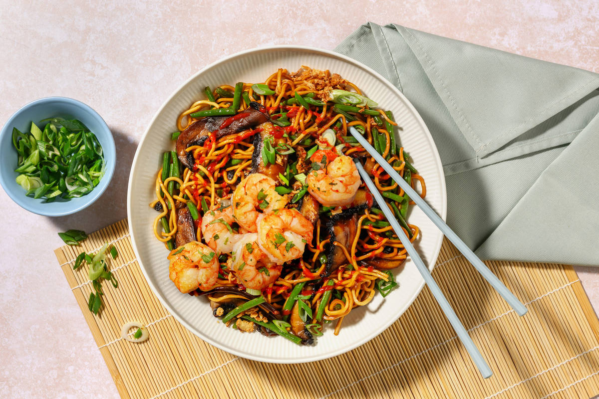 Yi Mein Inspired Longevity Prawn Noodles