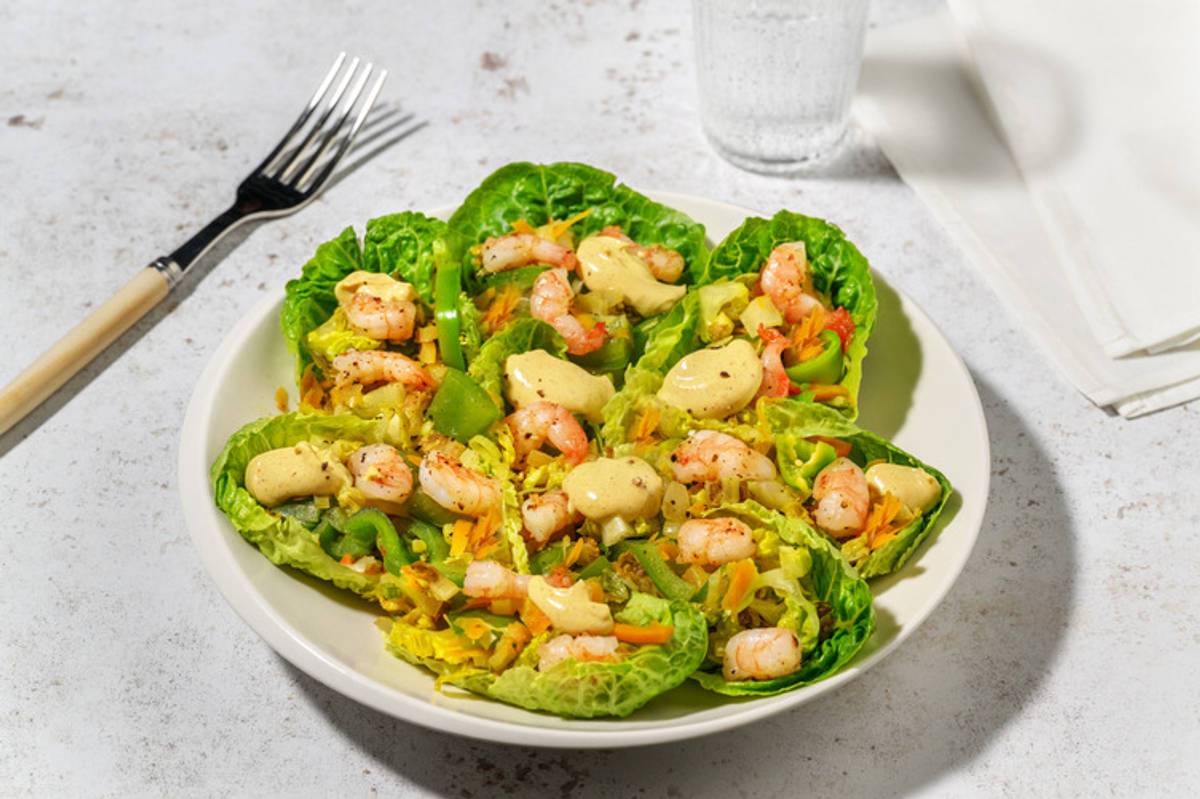 Ssam de extra de langostinos con mayonesa de curry