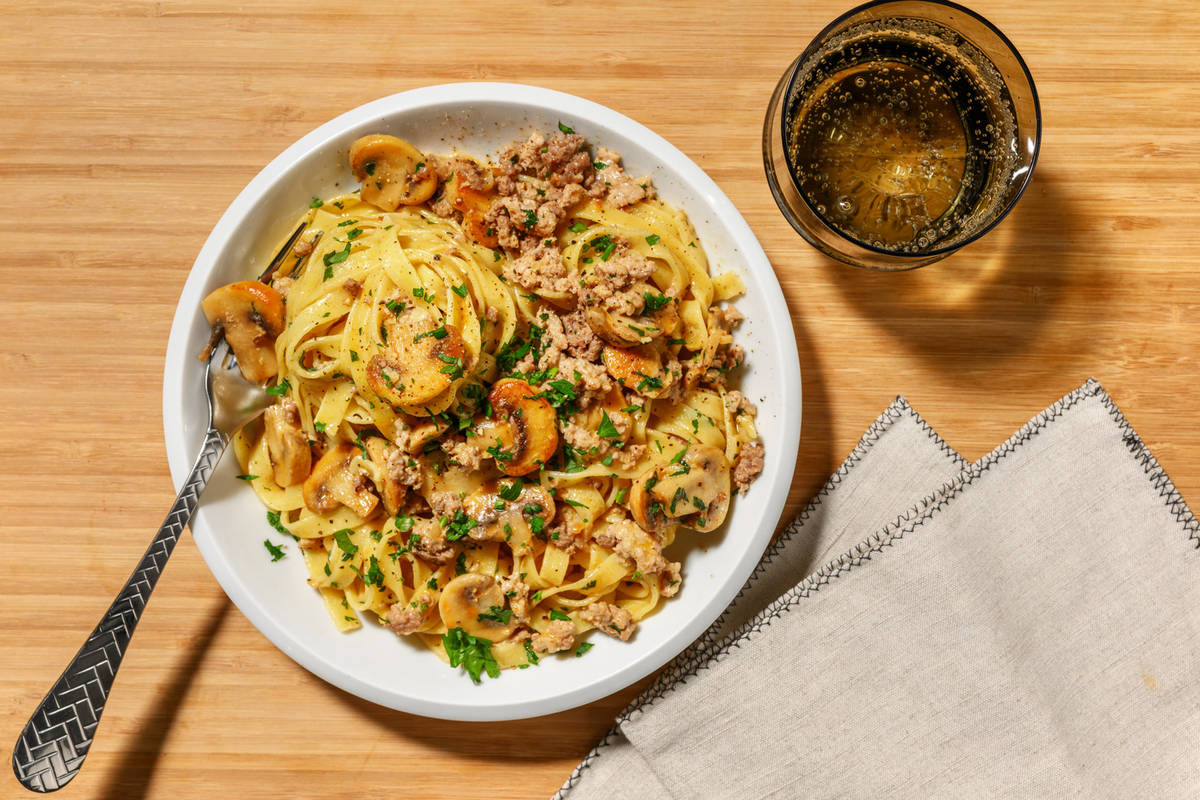 Beef & Pork Stroganoff Style Tagliatelle