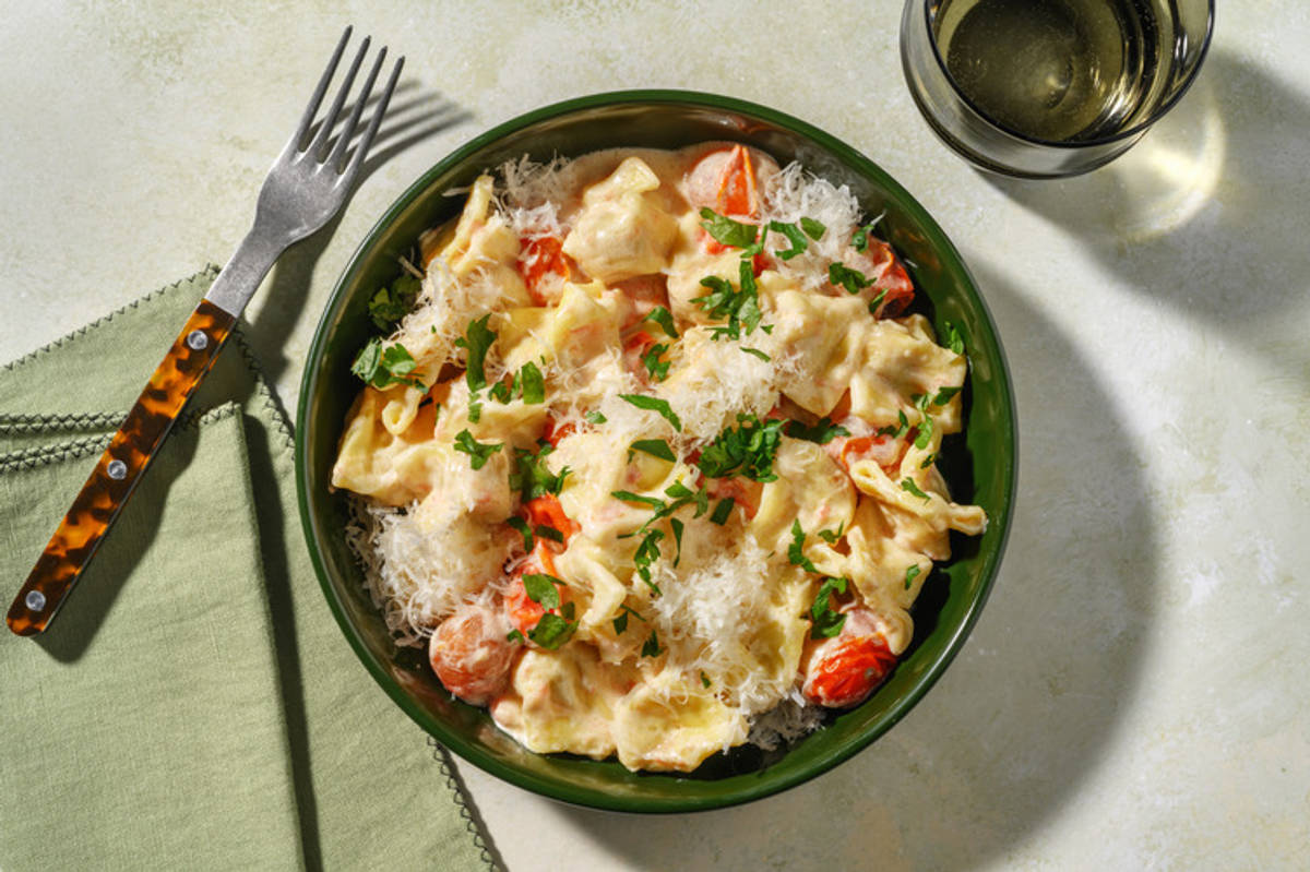 Mushroom Filled Fiorelli in Truffle Sauce with Bacon