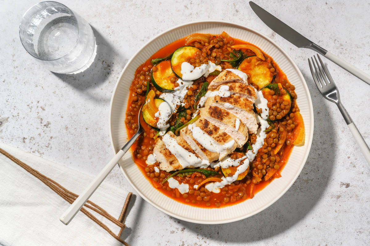 Warming Roast Chicken Breast and Masala Lentil Dal