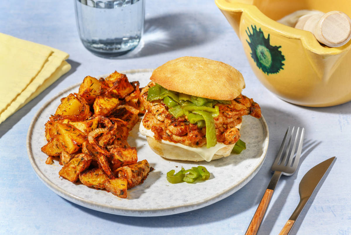 El mollete andaluz: extra de lomo con pimiento verde frito