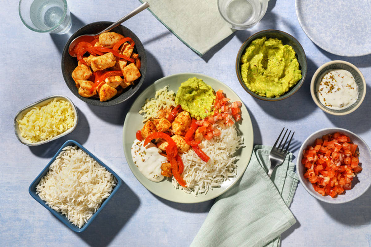 Peri Peri Spiced Chicken Rice Bowl with Prawns