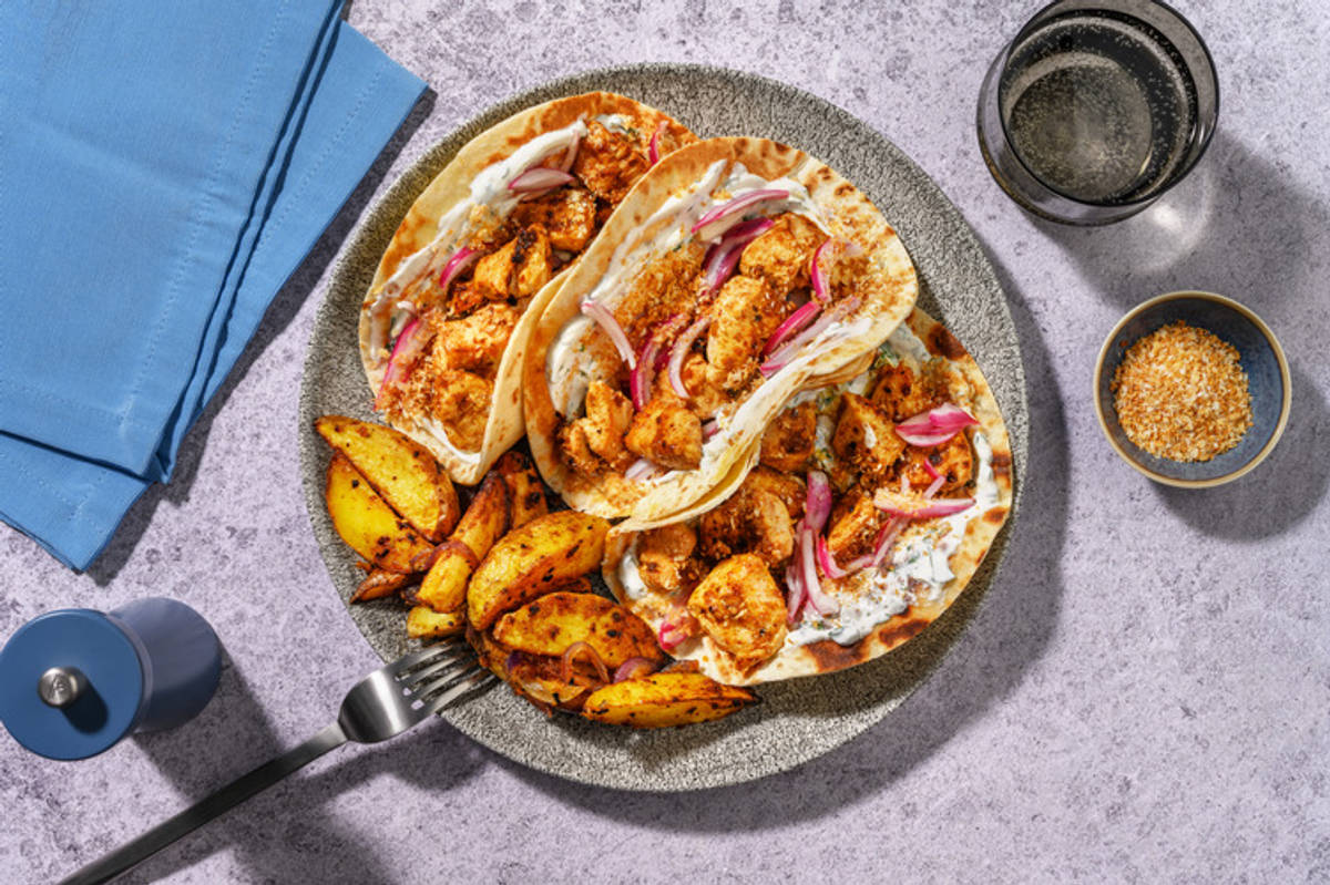 Thai tacos: pollo especiado con salsa fresca al cilantro