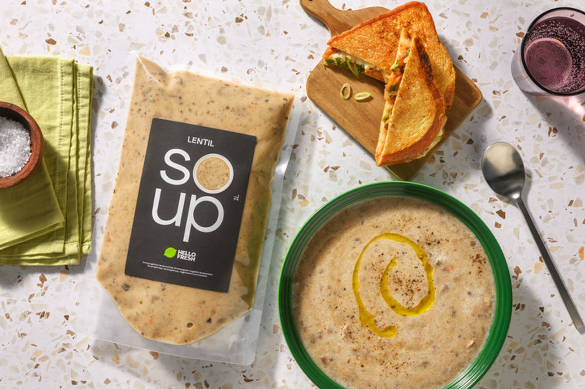 Lentil Soup and Double Cheese Toastie