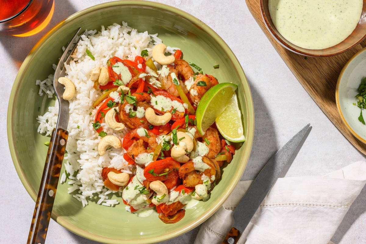 Bowl de crevettes à la crème acidulée au jalapeño