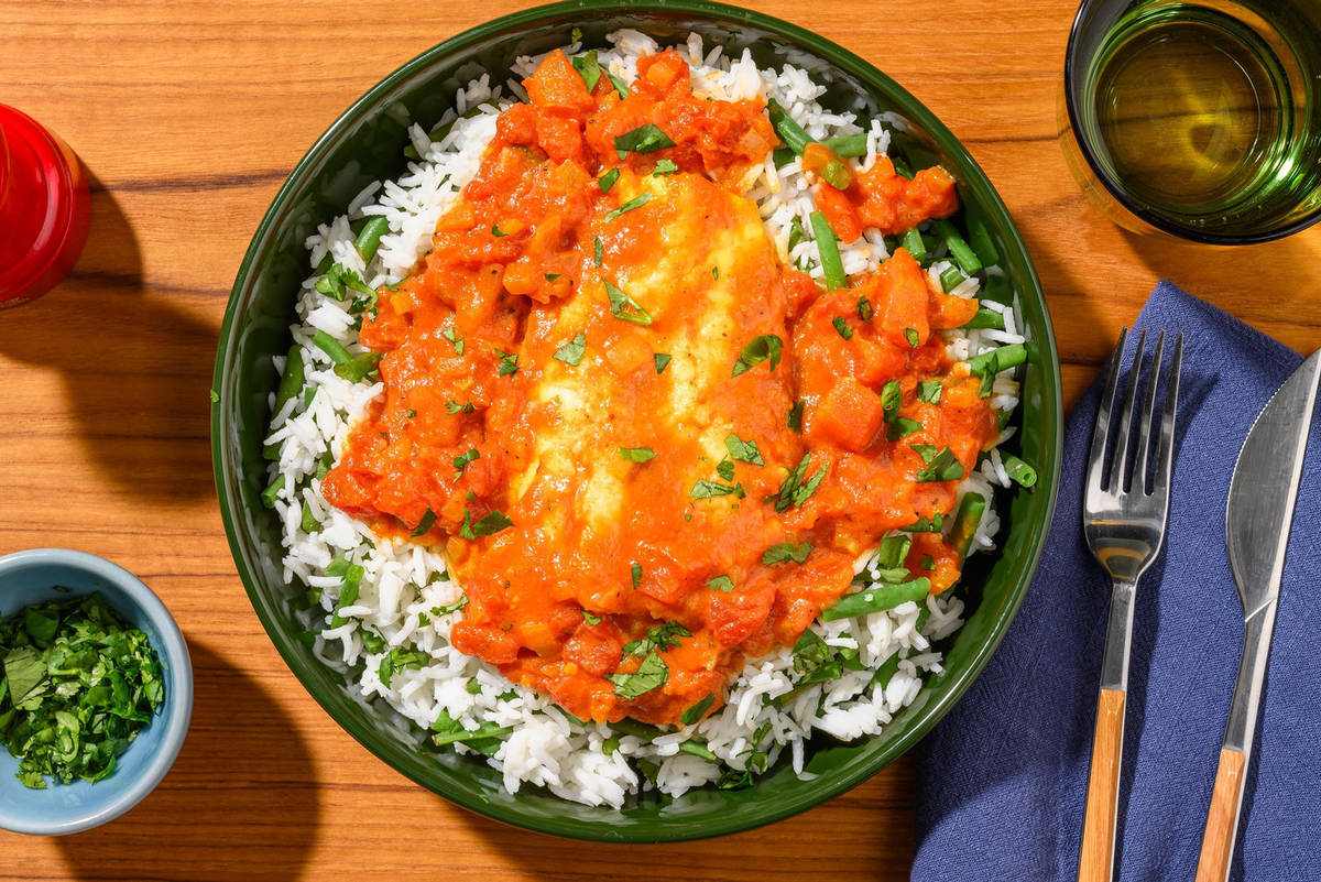 Merlu en sauce au curry aventureuse