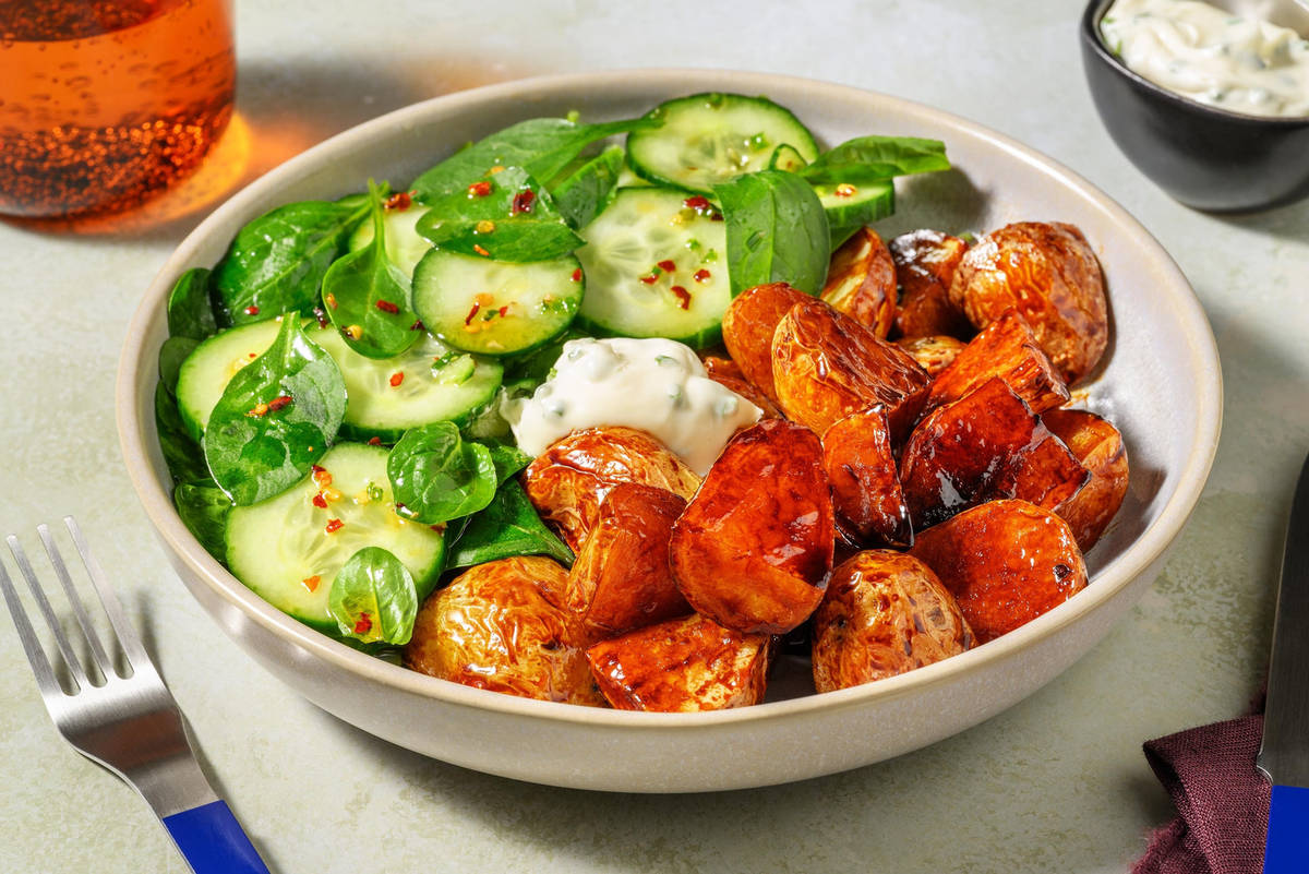 Korean glazed Potatoes 