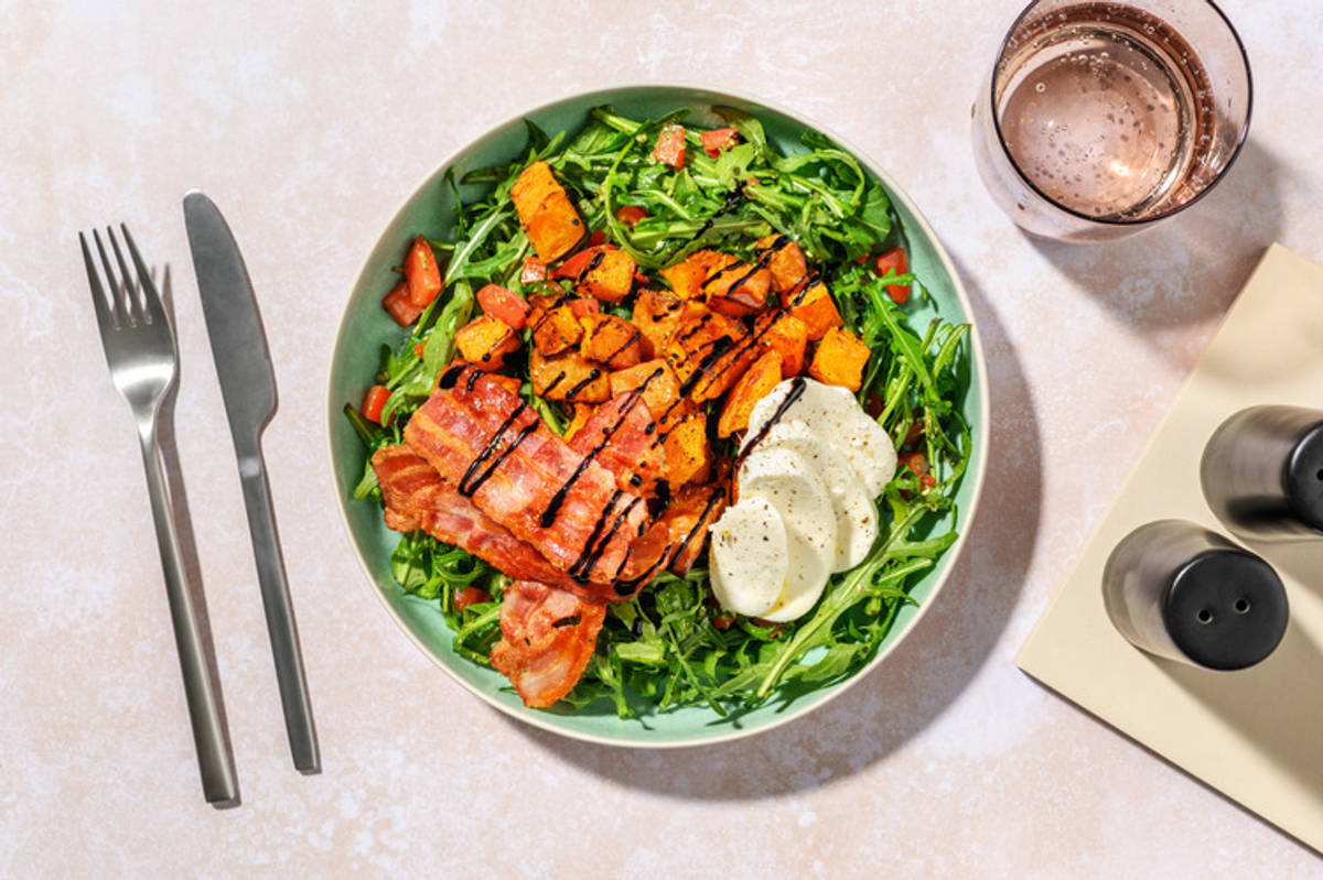 Double Bacon and Mozzarella Salad