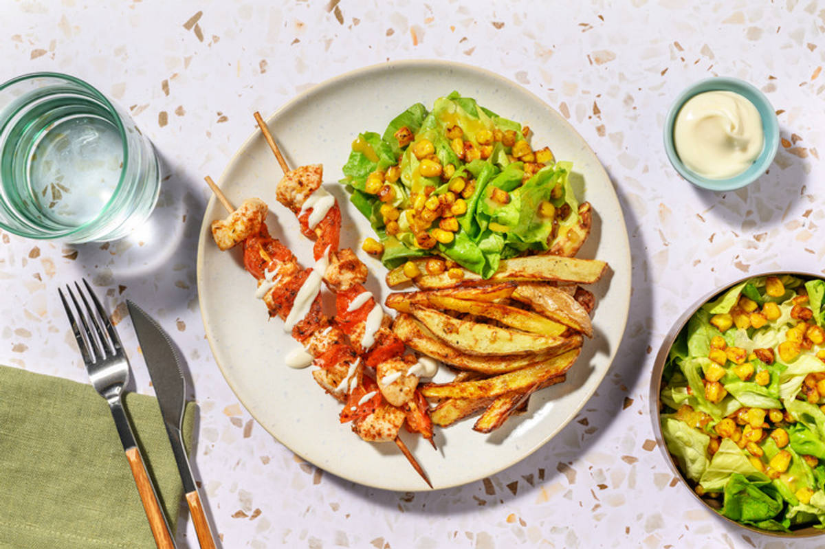 Mexican-style Chicken Skewers with Prawns