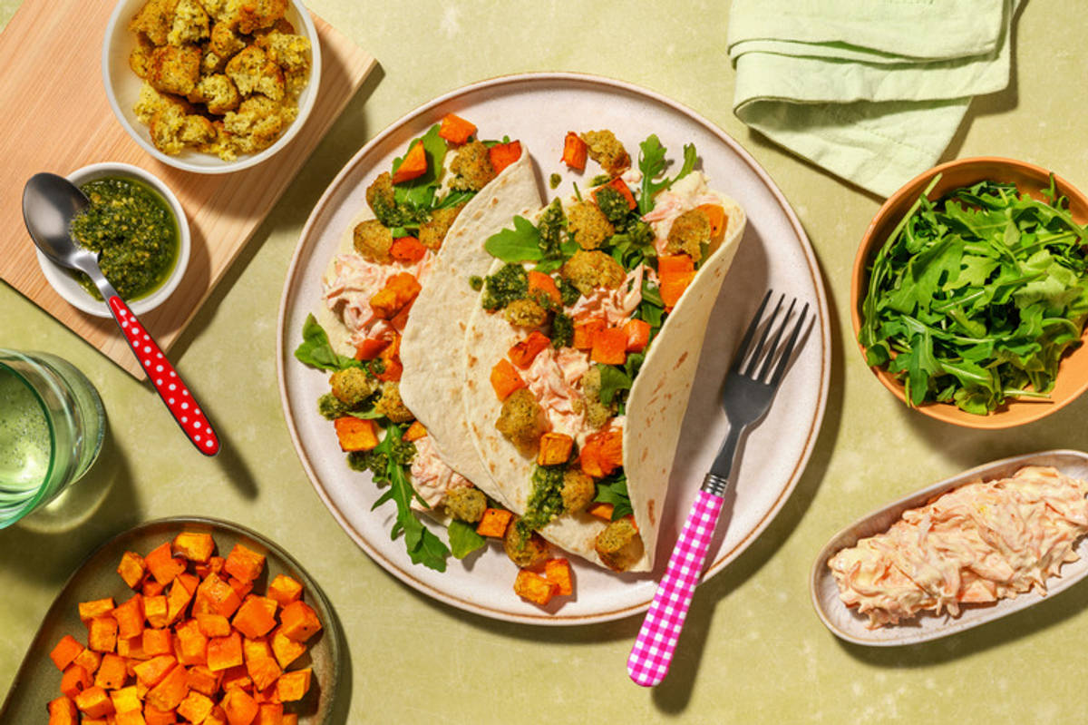 Falafel and Butternut Wraps