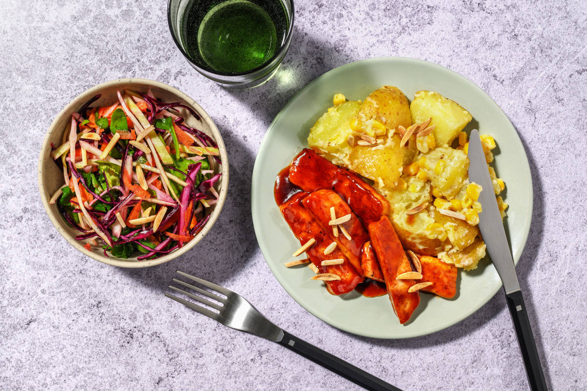 BBQ Cherry-Glazed Double Halloumi & Slaw