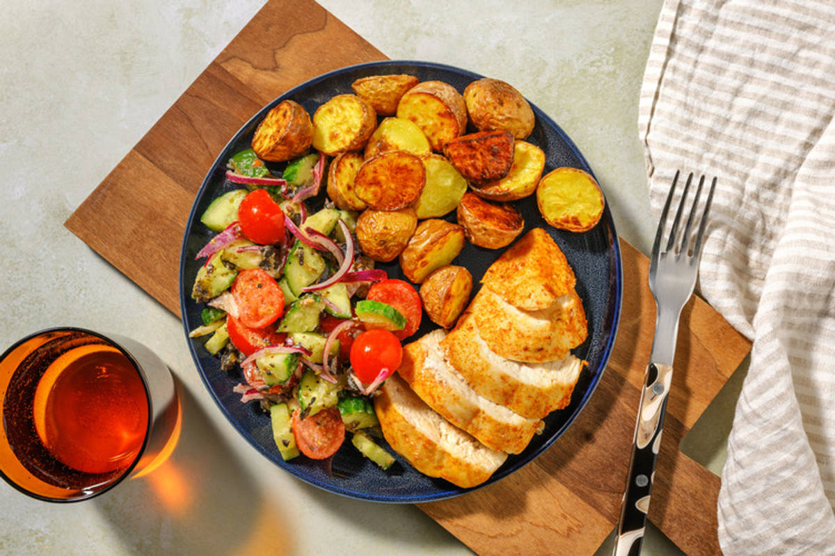 Salmon and Greek Salad