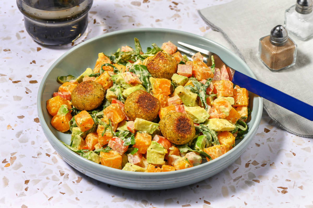 Mediterranean Falafel Salad with Mozzarella