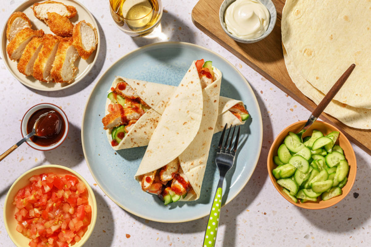 BBQ Crumbed Chicken Wrap