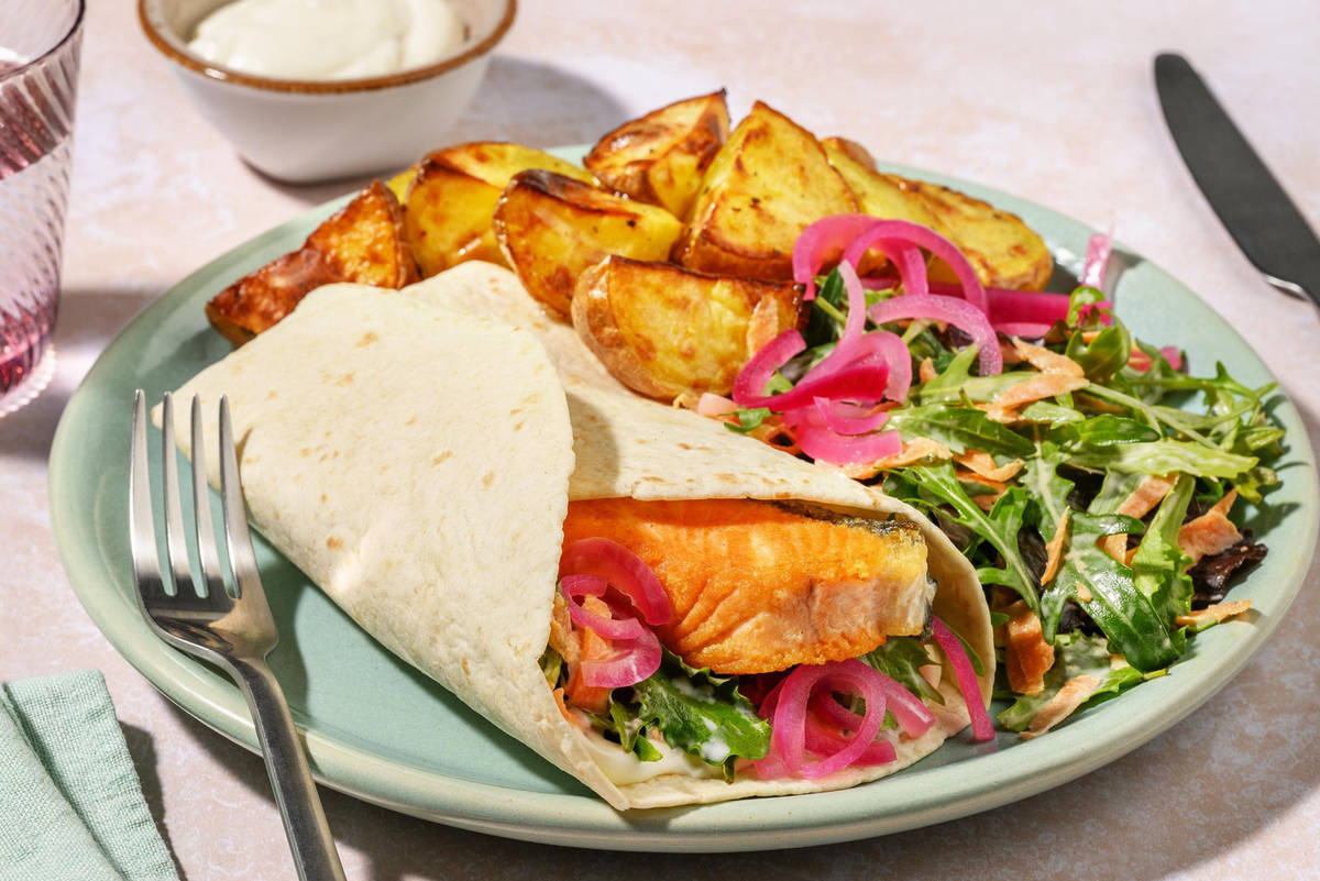 Wraps mit veganen Filetstücken
