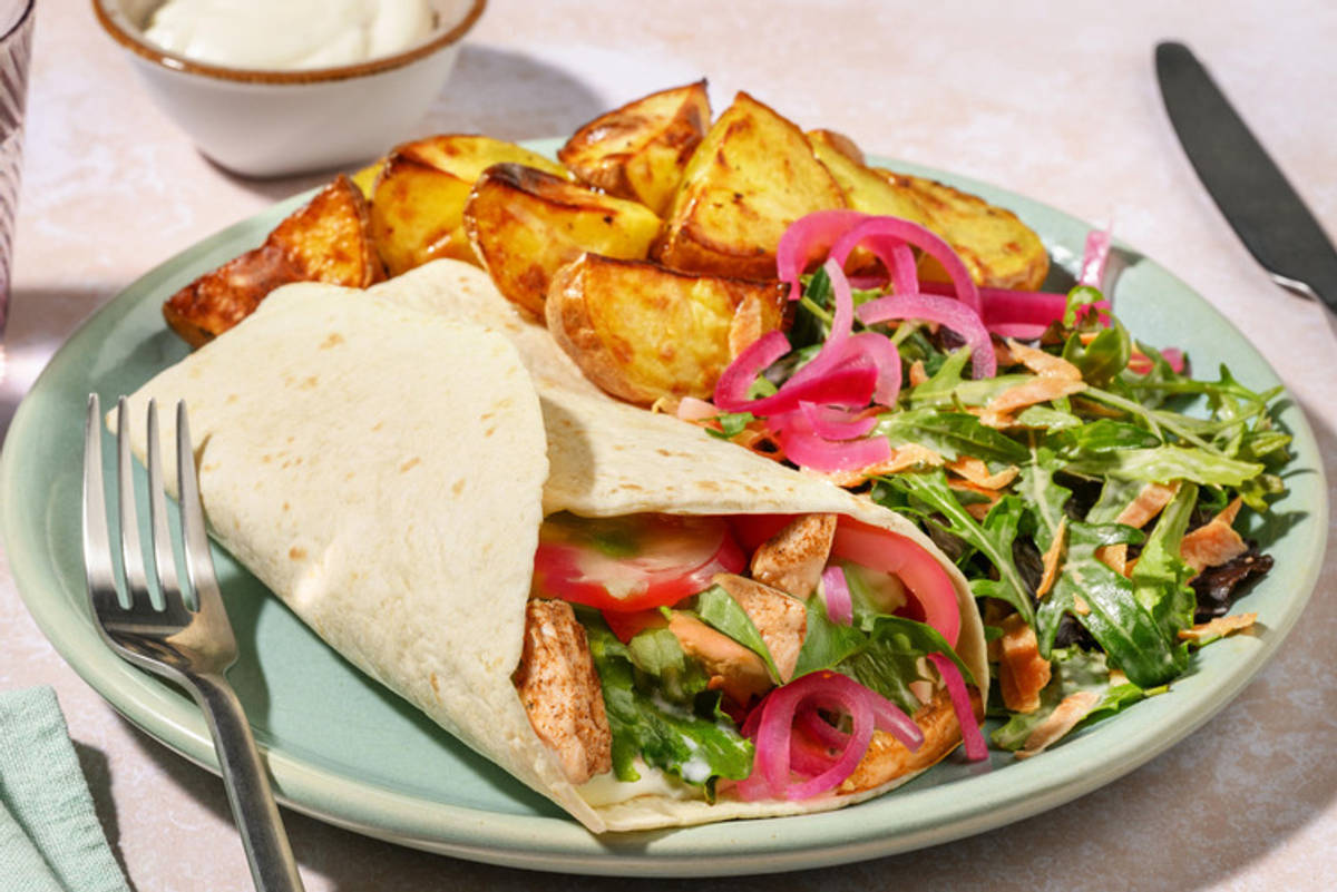 Wraps mit veganen Filetstücken