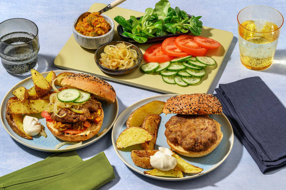 Burger met wortelbroodje