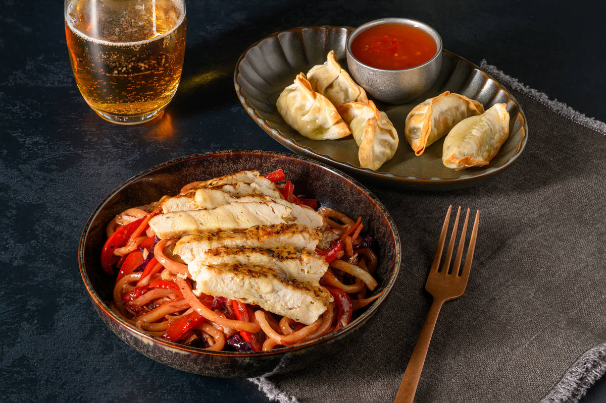 Ultimate Chicken Yaki Style Udon and Crispy Gyozas