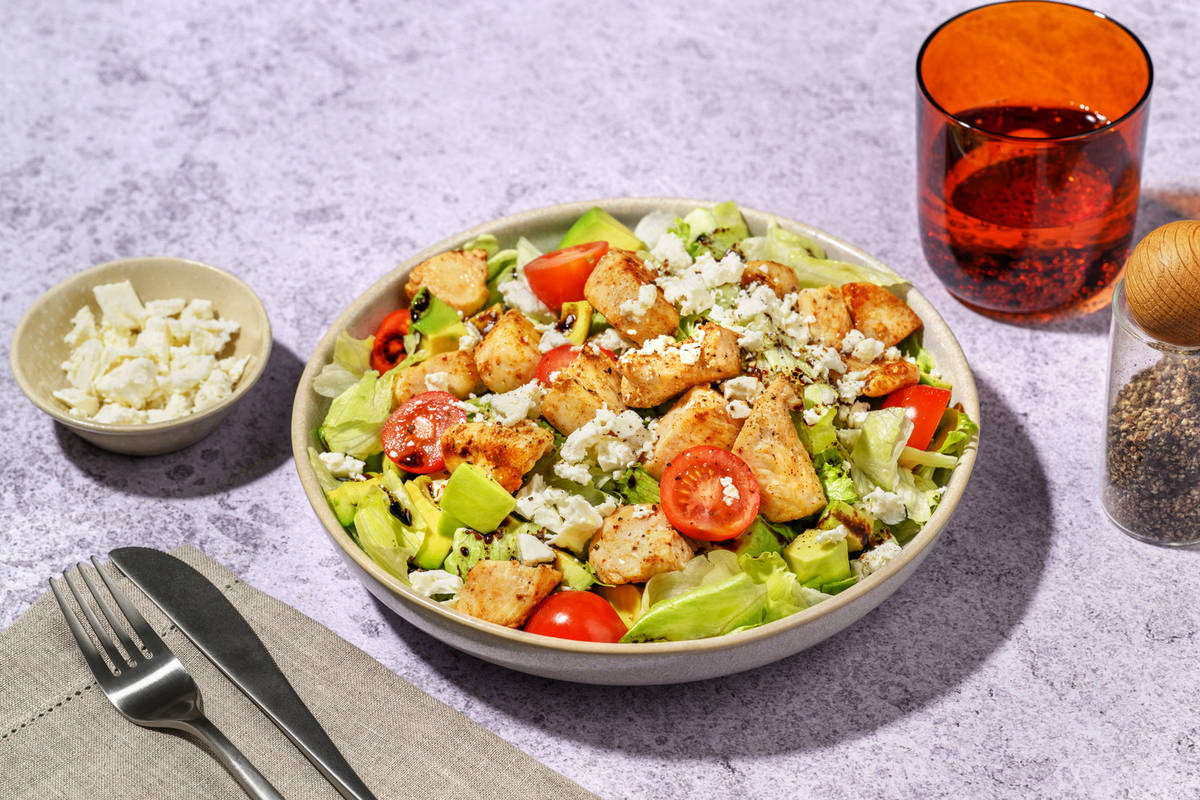 Chicken, Avo and Goat's Cheese Salad with Chorizo