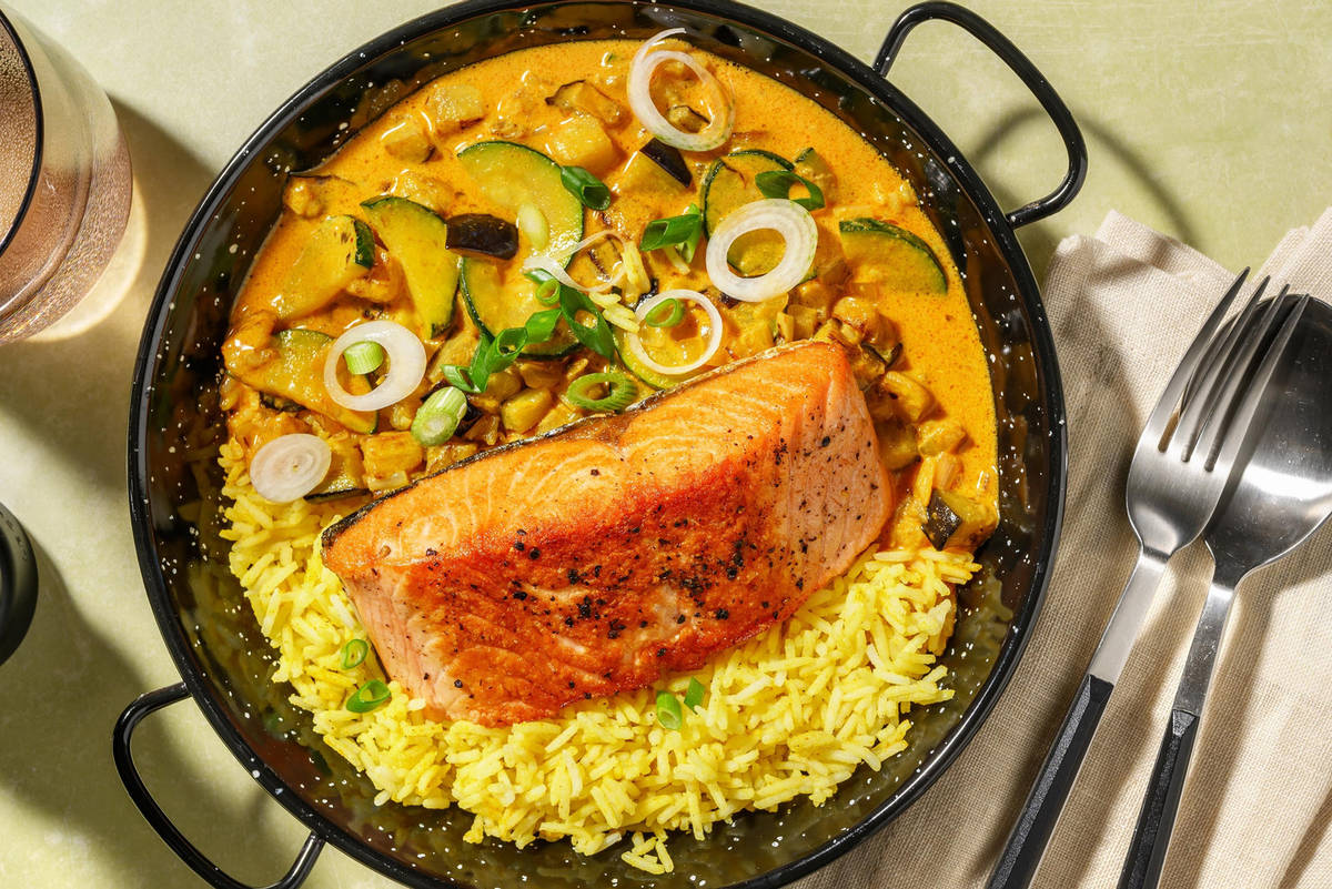 Lachs in Thai-Curry-Soße
