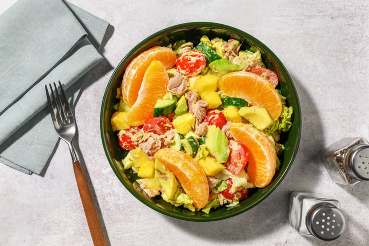 Tropical Tuna, Mango and Avo Salad with Falafel