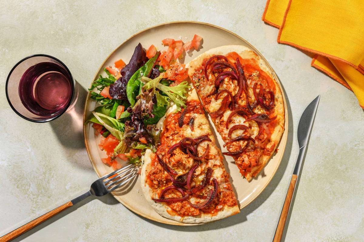 Cheesy Tuna Melt Style Naanizza 