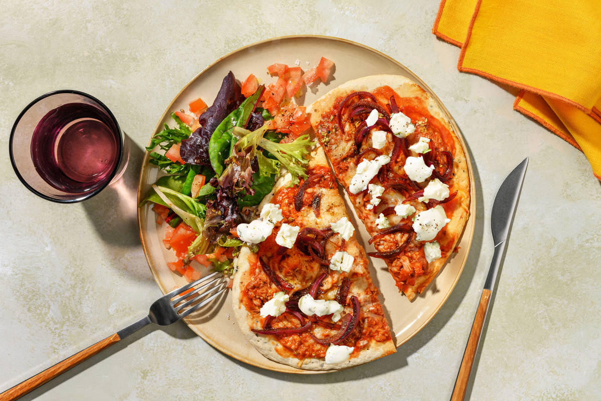 Cheesy Tuna & Mozzarella Melt Style Naanizza 