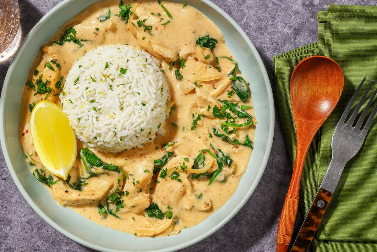 Cremiges Harissa-Hähnchen-Frikasse