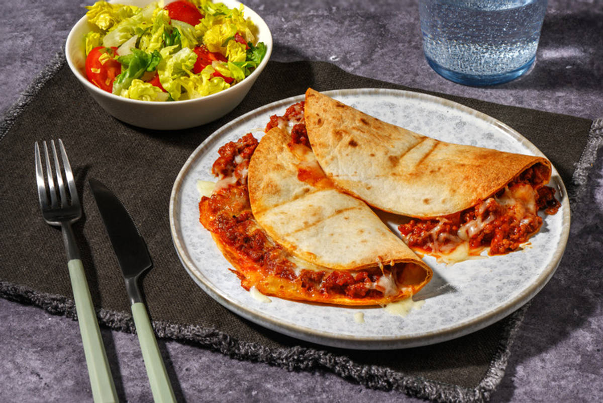 BBQ Beef and Chorizo Quesadillas Rapidas