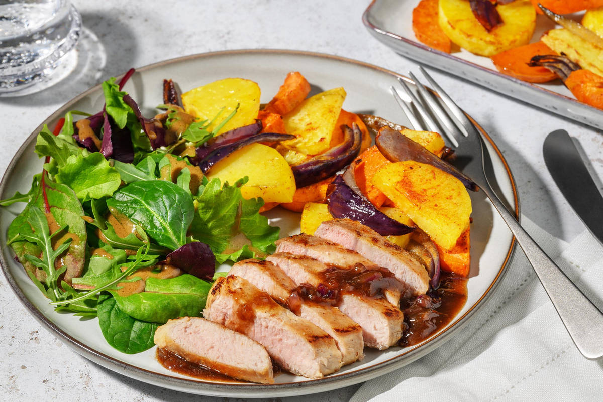 Bio-Schweinefilet in Aprikosen-Soße