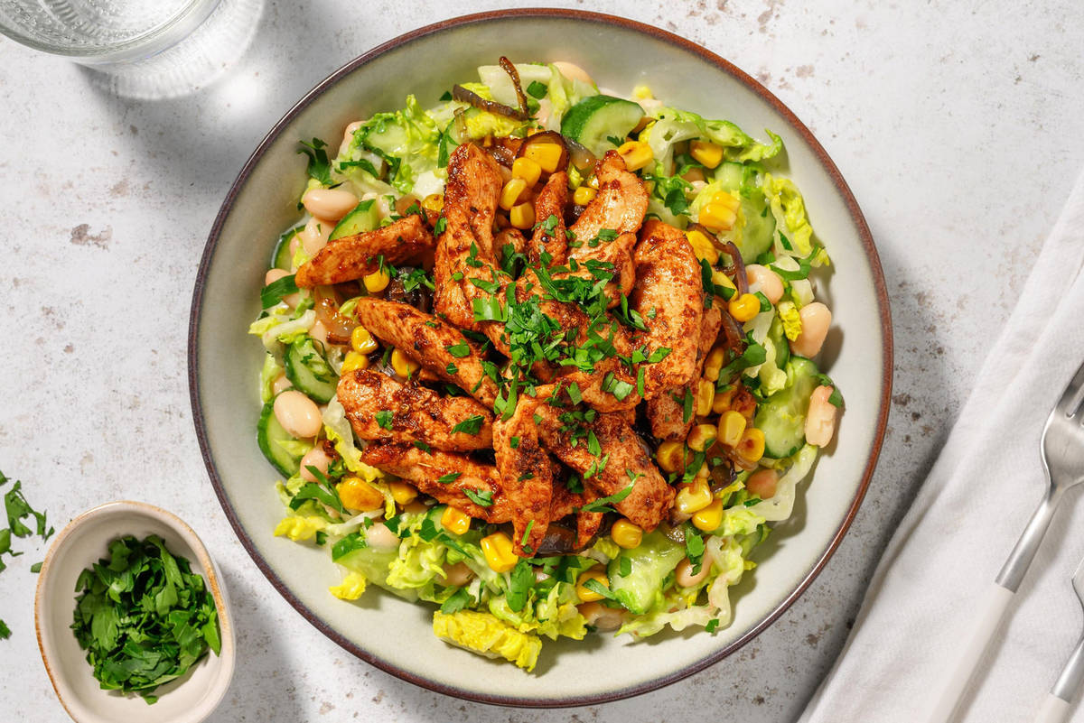 Cajun Chicken auf Cannellinibohnen-Salat