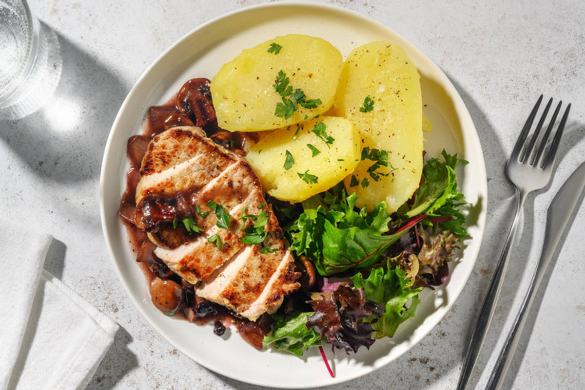 Schweinsnierstück in Wildpreiselbeer-Sauce