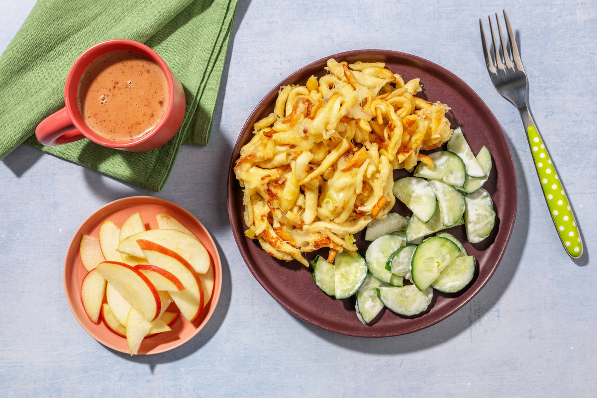 Leckere Käsespätzle und dazu heiße Schoki