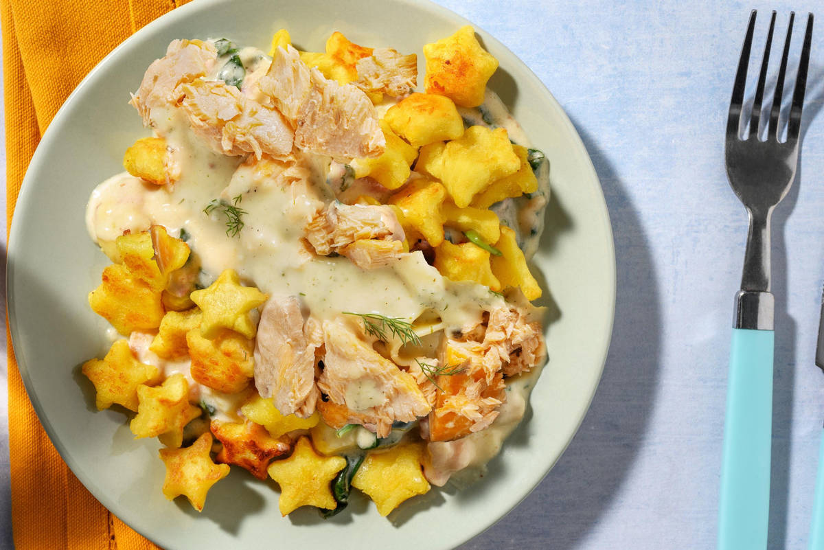 Funkel funkel: Sterntaler-Gnocchi in Lachs-Rahm-Soße