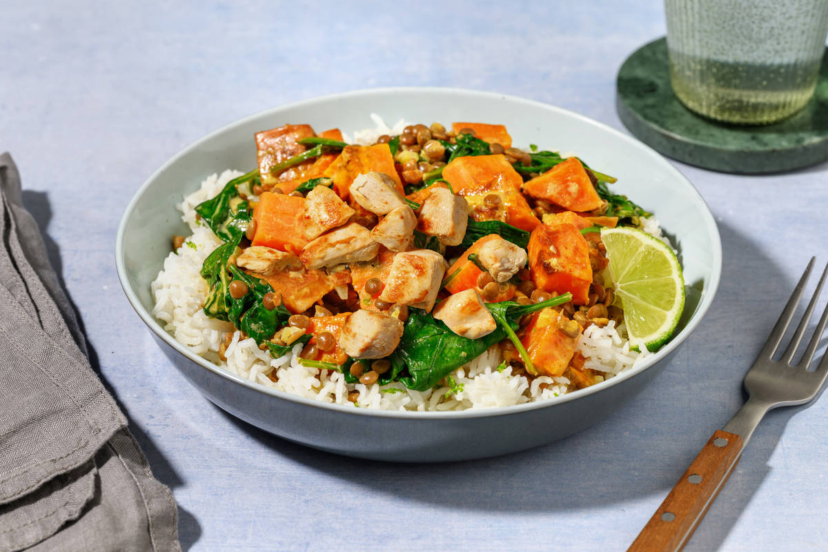 Quick Thai Inspired Chicken and Lentil Curry